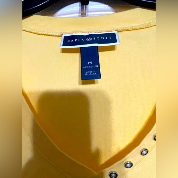 Karen Scott short sleeve shirt yellow - Picture 3 of 3
